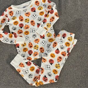 Old Navy Halloween Pumpkin Ghost Print Pajama Set 4T With’s hat Jack-o-lantern